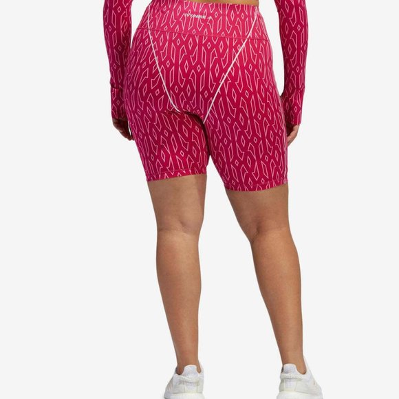 Adidas Originals Women's Ivy Park Bold Pink Monogram Short Tights H21170 - Picture 2 of 2